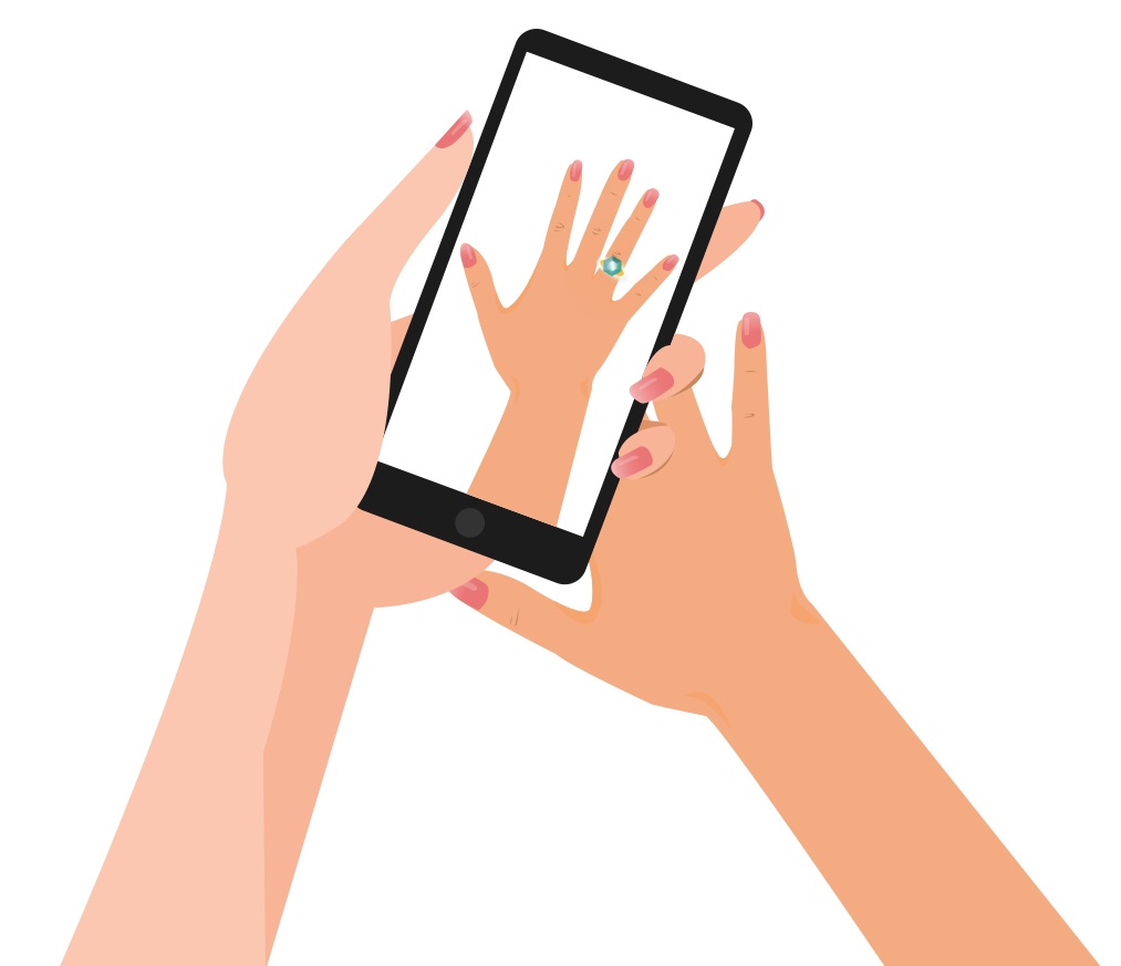 hands with phone
